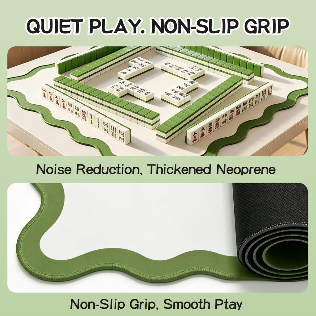 Green Scalloped Mahjong Mat