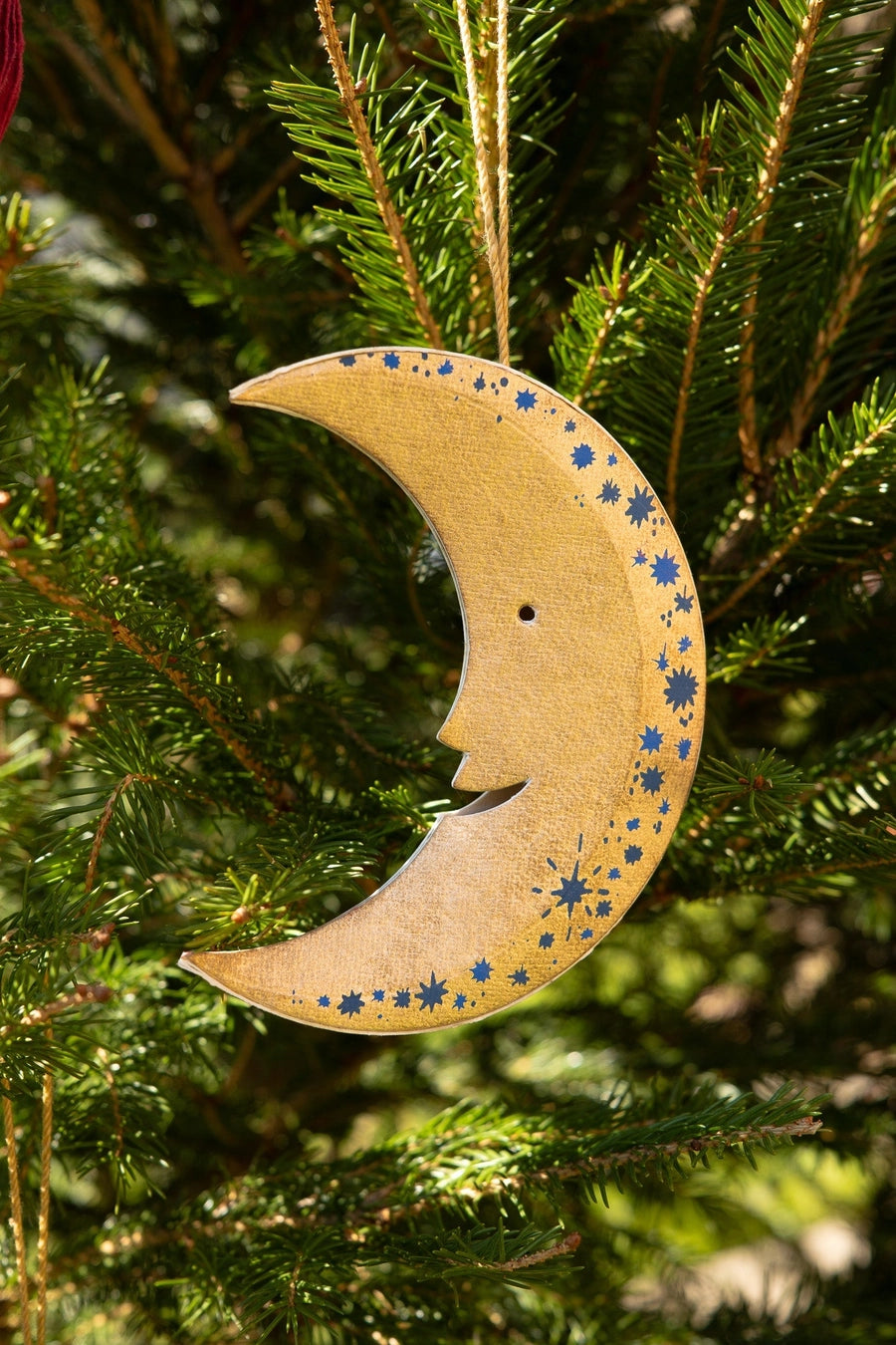 Shimmering Man on the Moon Paper Ornament