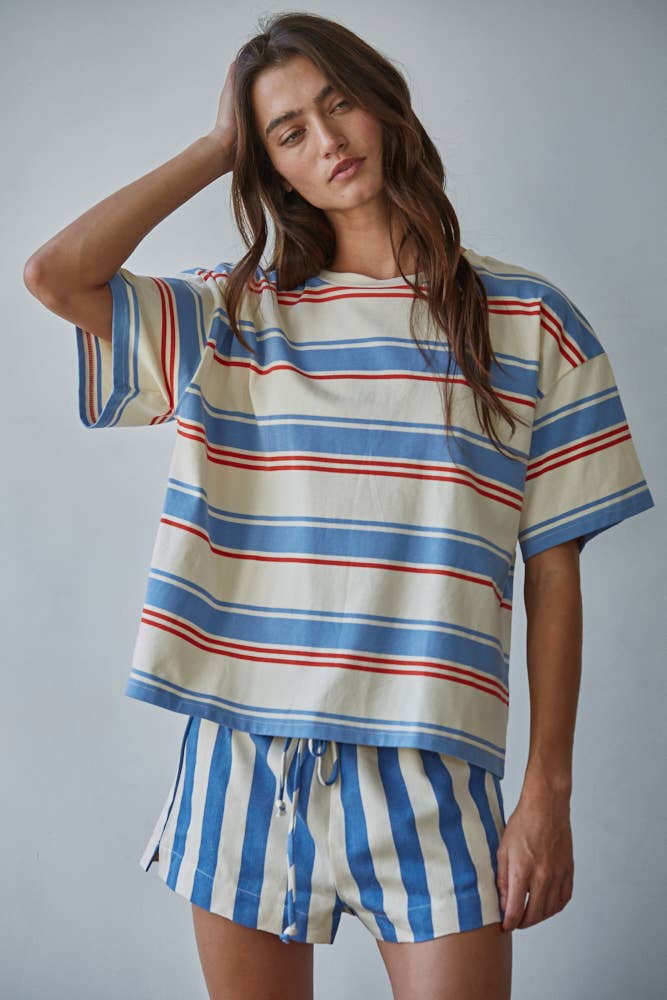 Sailor Stripe Short Sleeve Top
