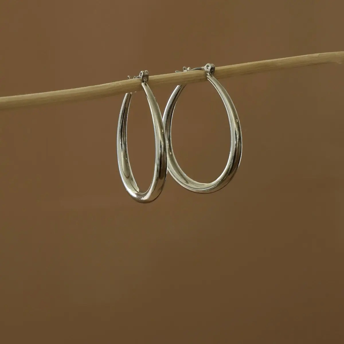 Large Teardrop Hoop Earrings