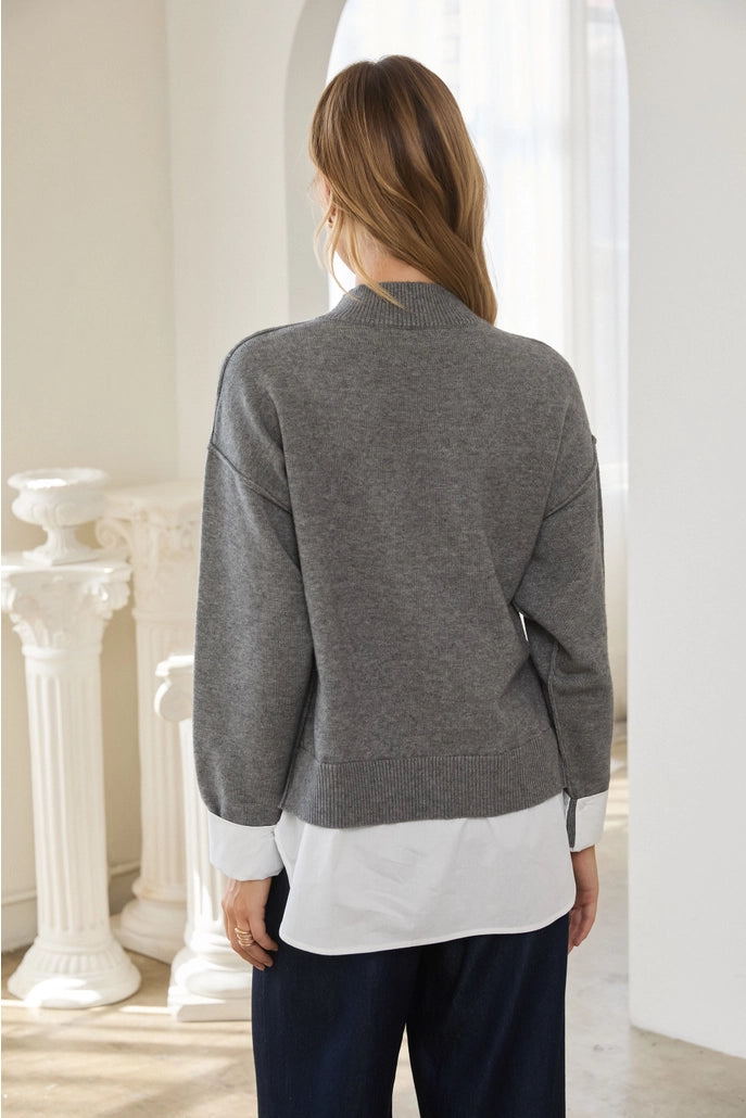 Twofer Layered Knit Sweater Top