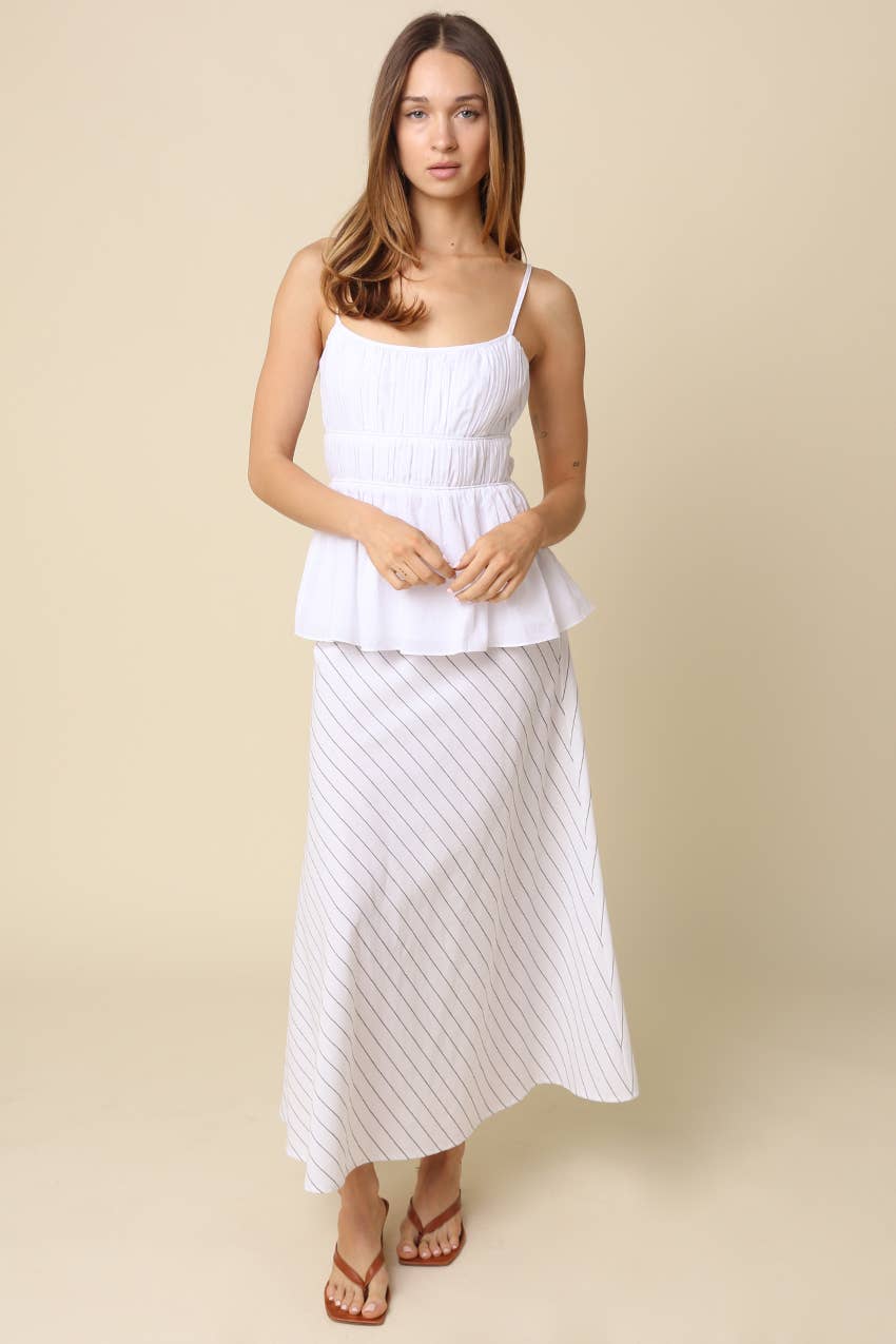Lena Diagonal Stripe A-Line Maxi Skirt