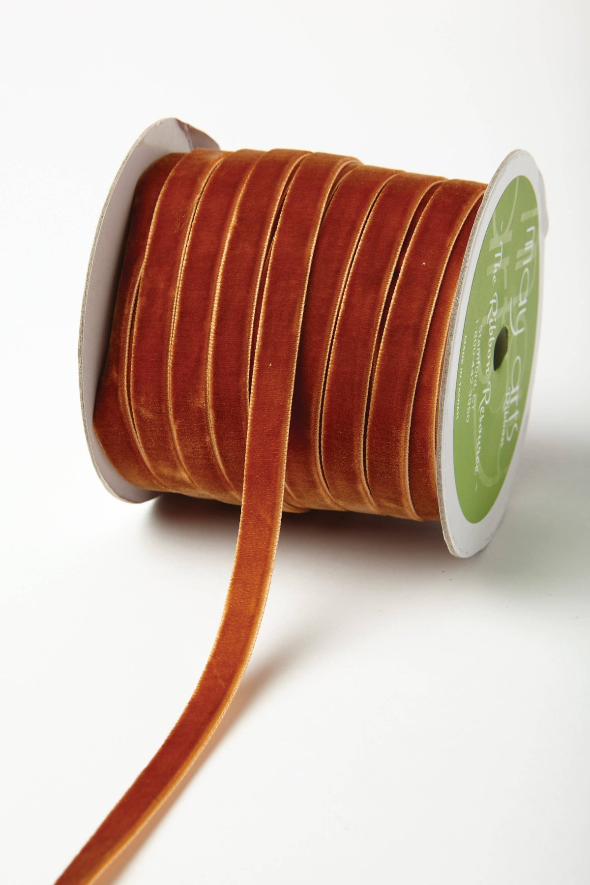 Skinny Burnt Orange Classic Woven Velvet Ribbon