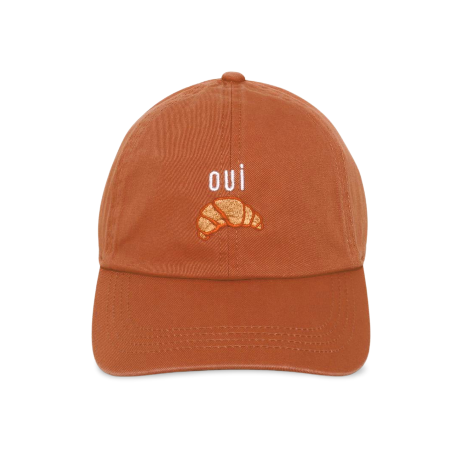 Oui Croissant Clay Embroidered Baseball Cap
