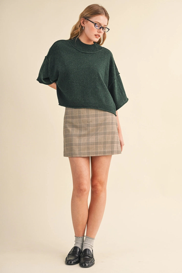 Mock Neck Sweater in Forest Green
