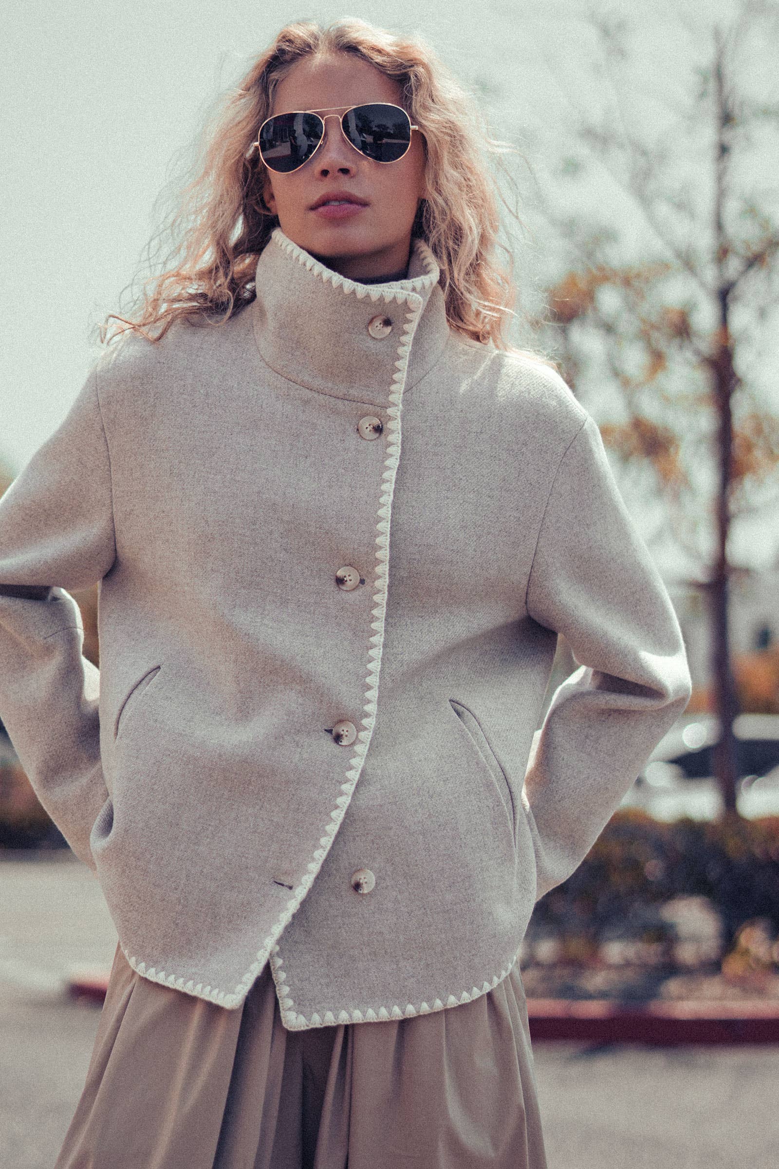 Embroidered Trim Jacket