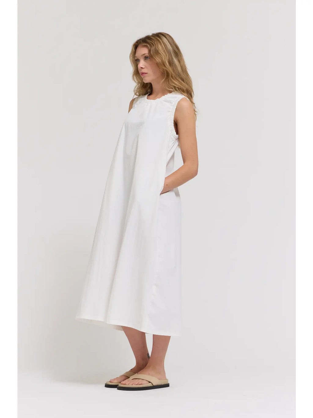 Baby Ruffle Detail A-Line Maxi Dress