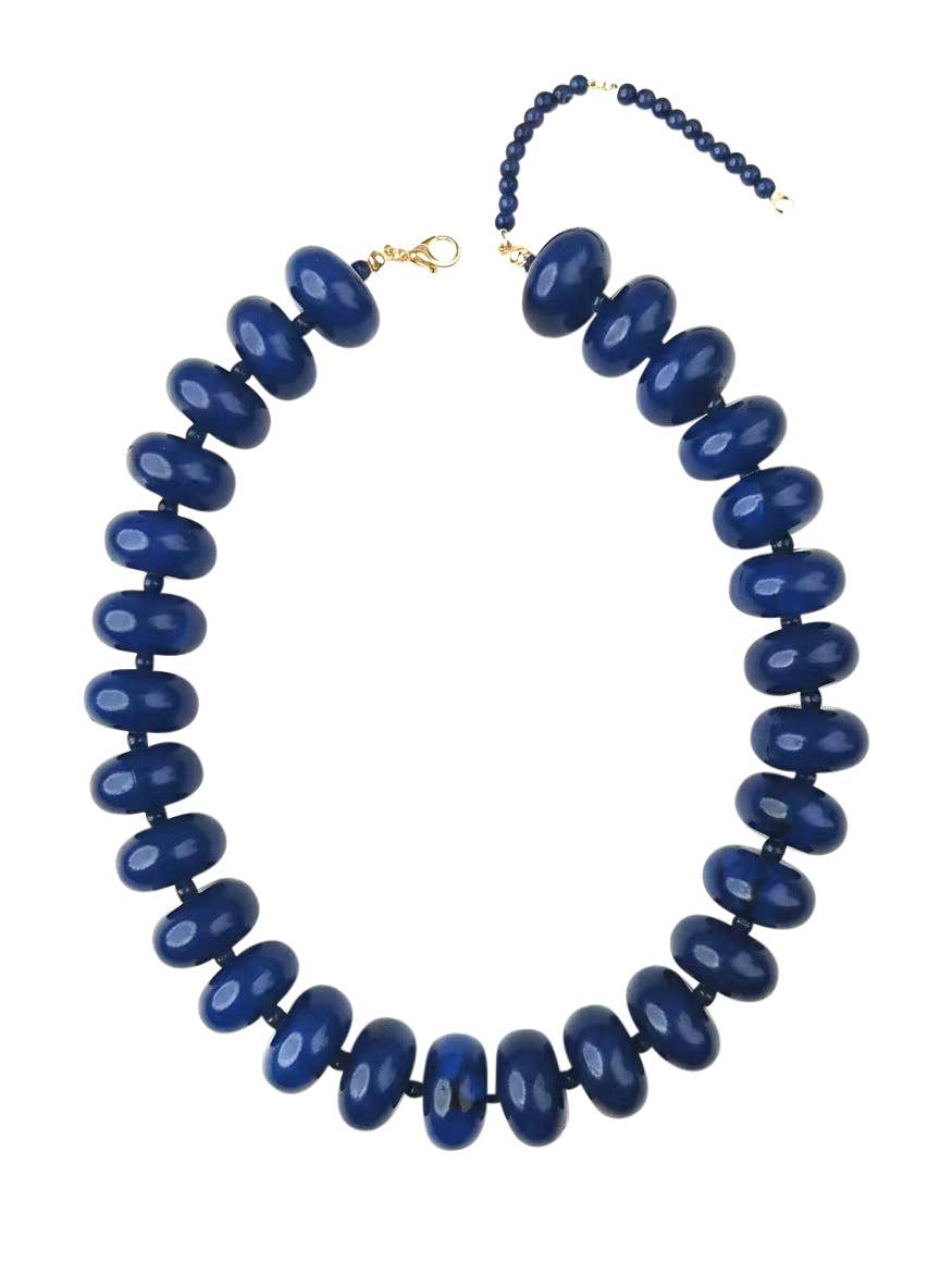 Bailey Navy Chunky Beaded Necklace