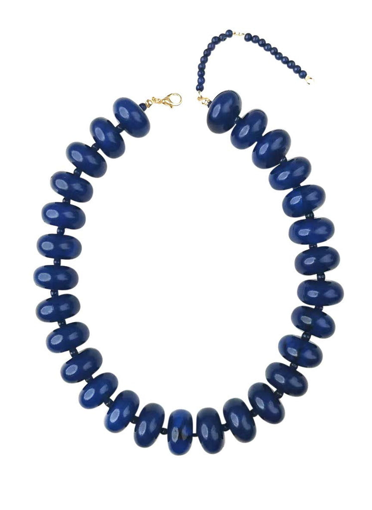 Bailey Navy Chunky Beaded Necklace