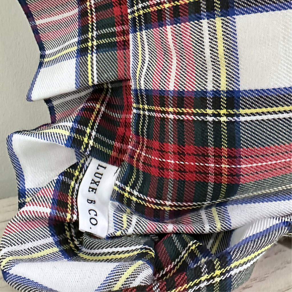 Holiday Plaid Ruffle Lumbar Pillow