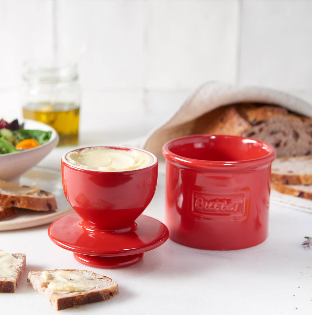 The Original Butter Bell® Crock - Cafe Maraschino Red