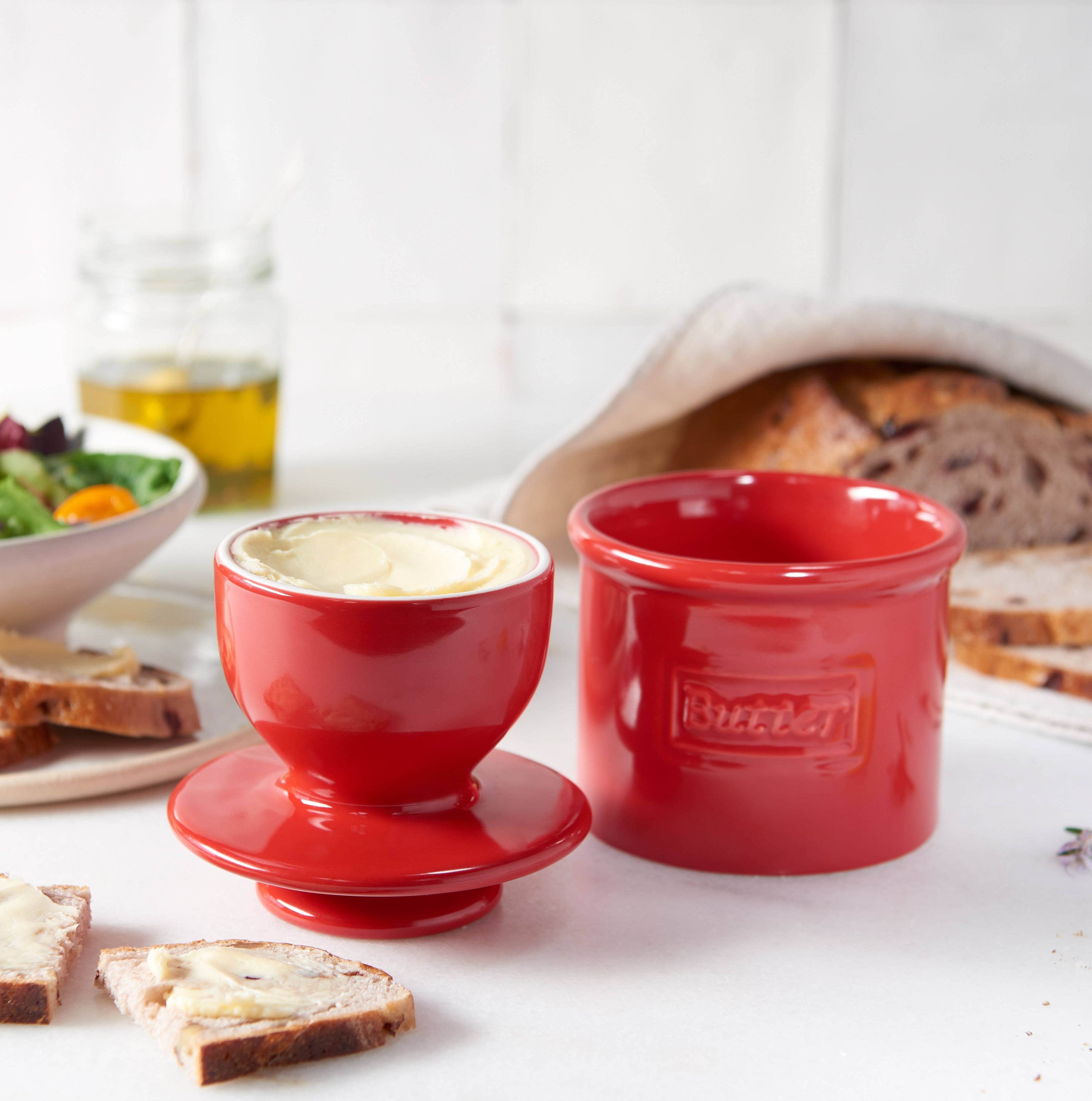 The Original Butter Bell® Crock - Cafe Maraschino Red