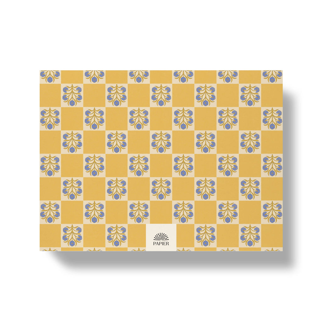 Floral Checkerboard Weekly Desk Planner (Undated)