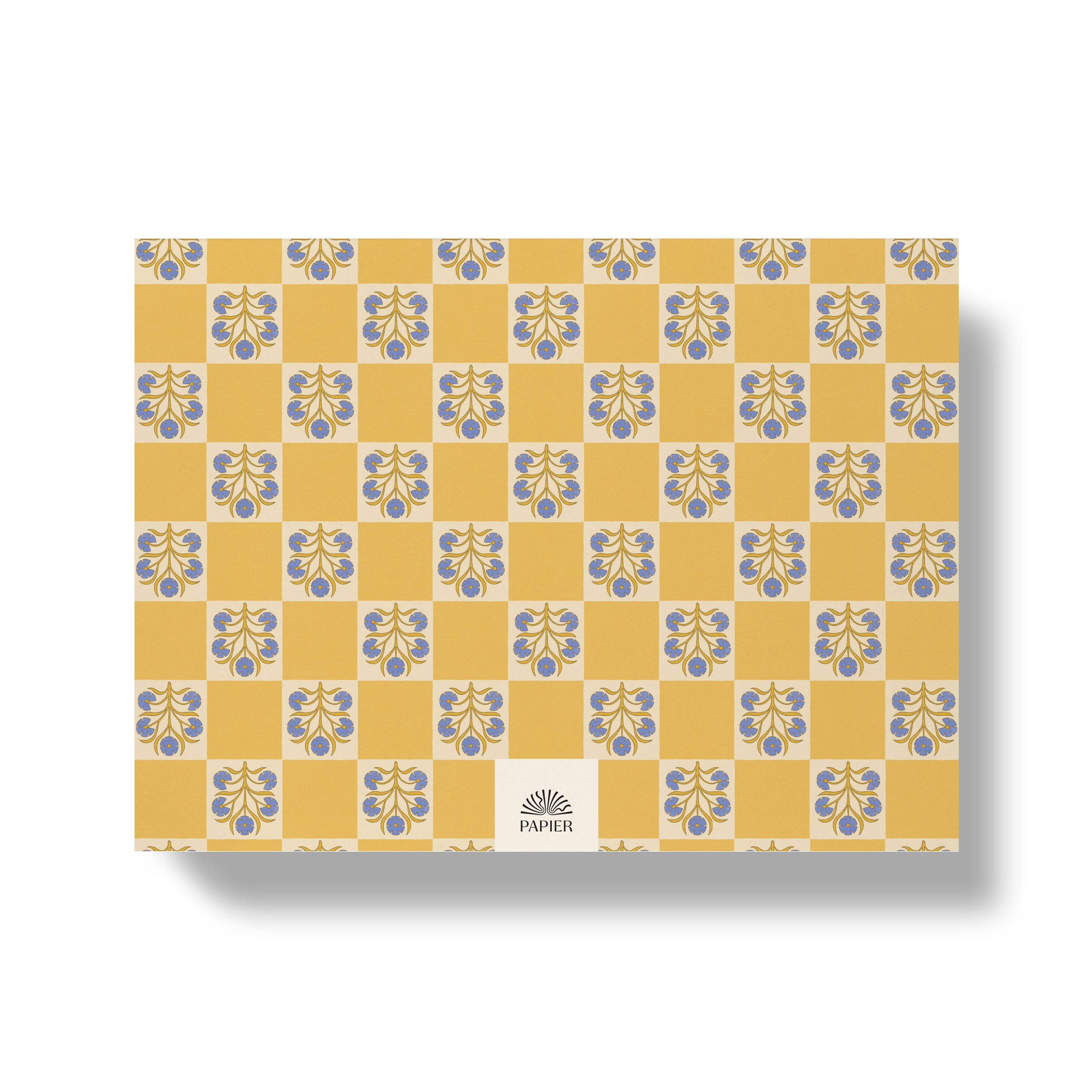 Floral Checkerboard Weekly Desk Planner (Undated)