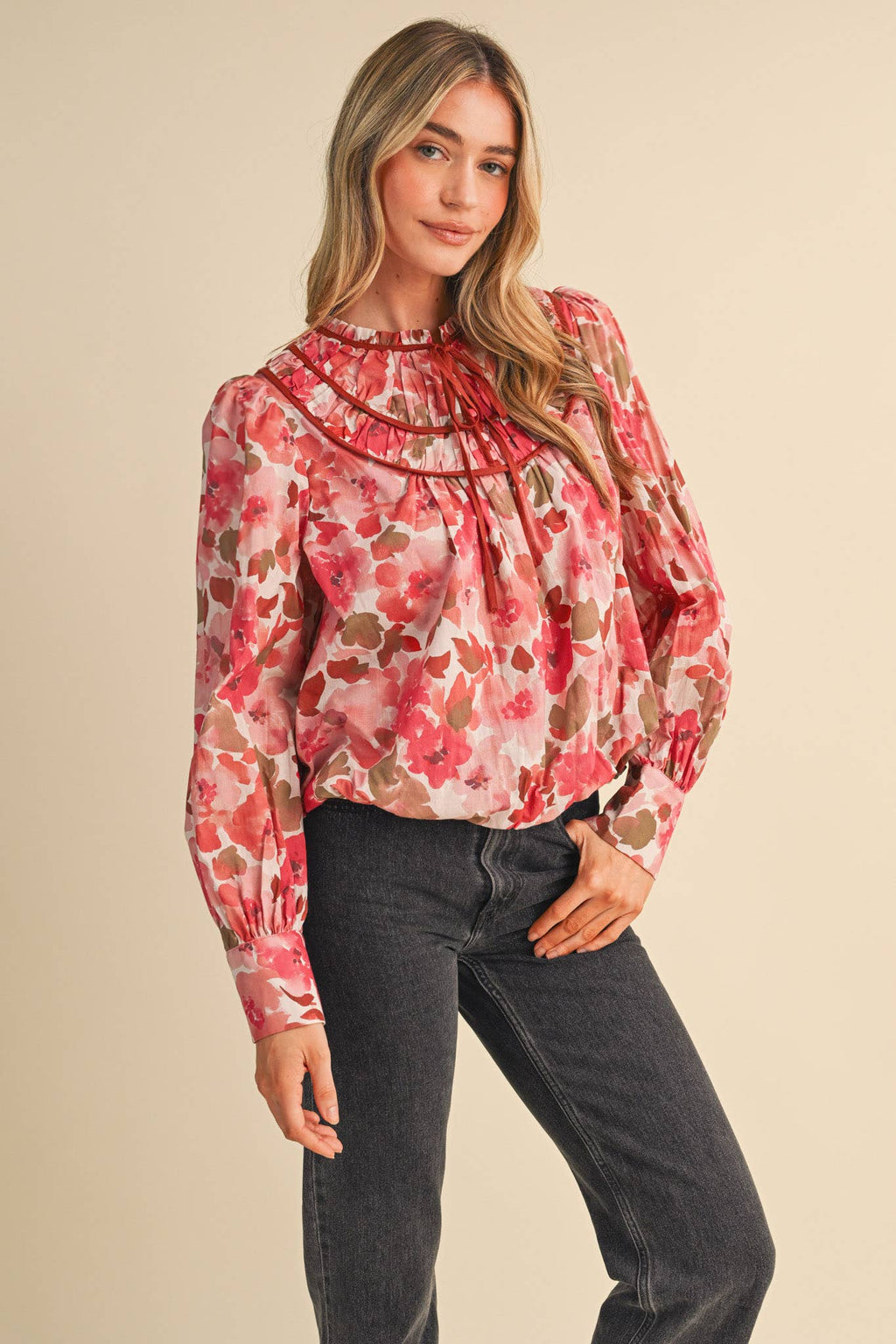 Floral Bubble Hem Top