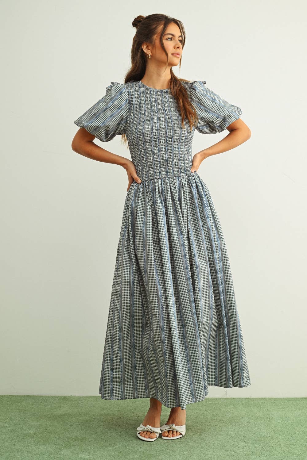 Floral Print Puff Sleeve Dress