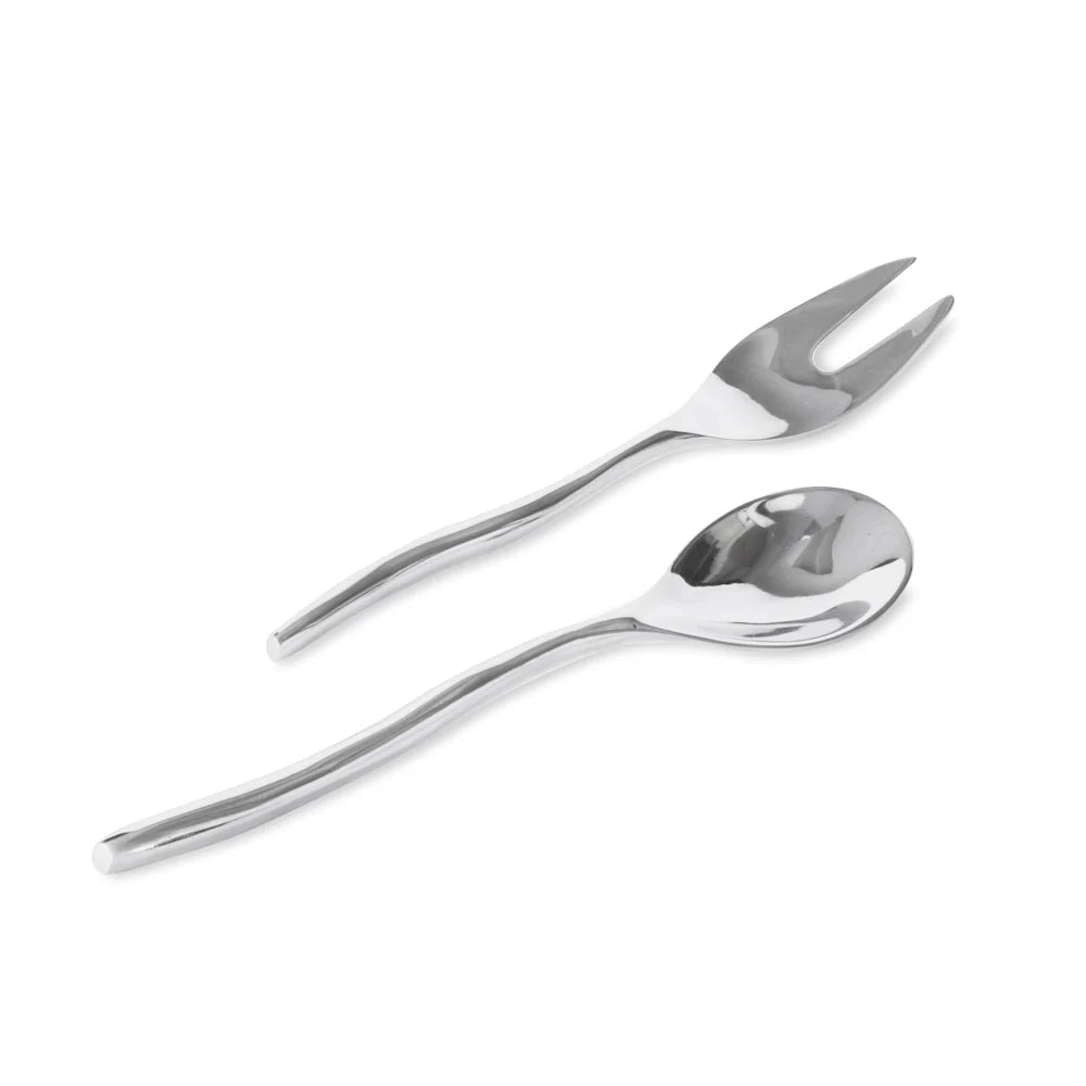 VENTO Silver Claire Salad Servers Set