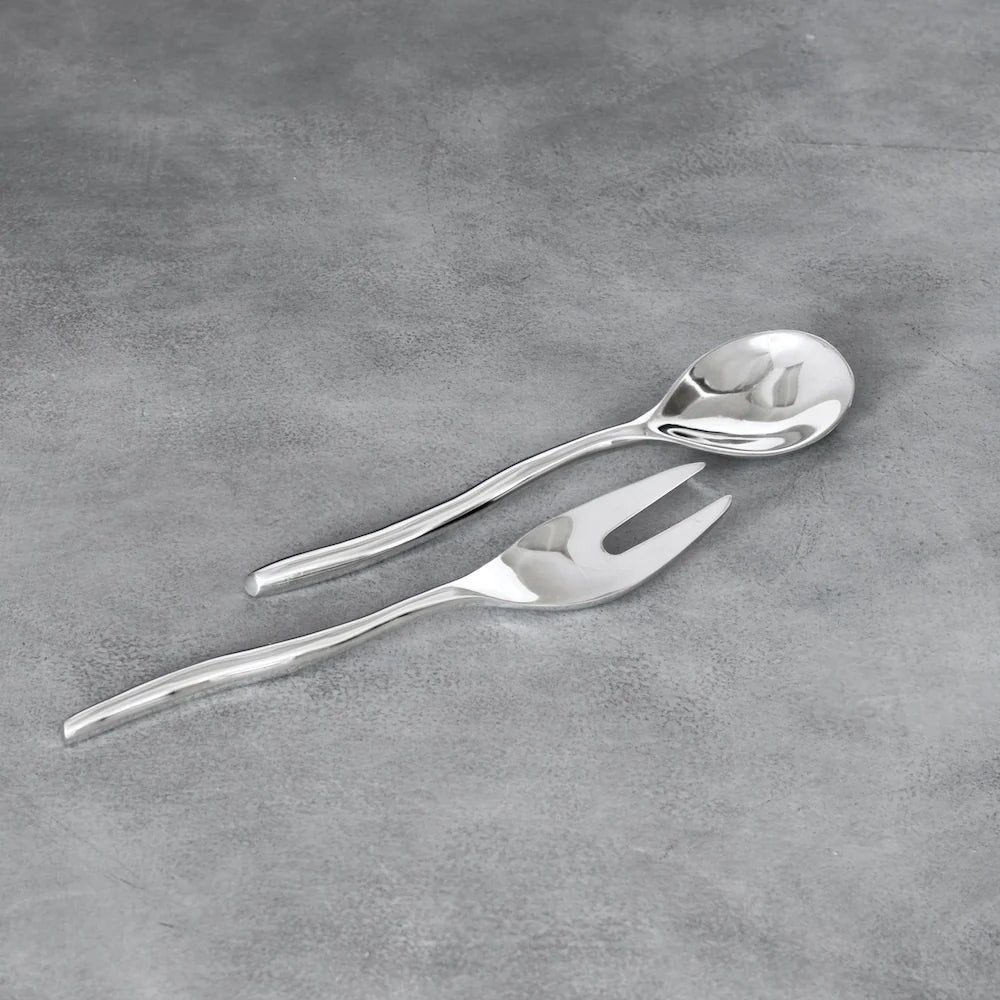 VENTO Silver Claire Salad Servers Set
