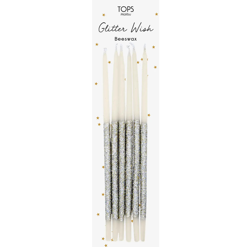 6" Glitter Wish Beeswax Candles