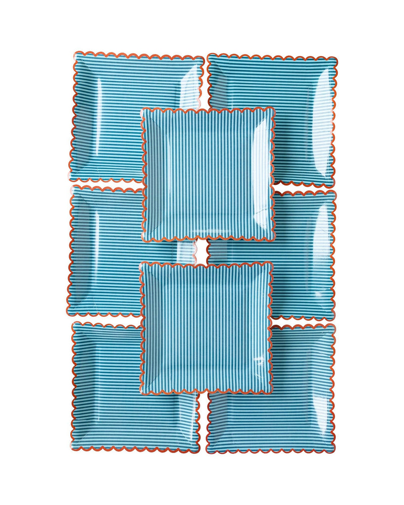 Red with Blue Stripe Plate