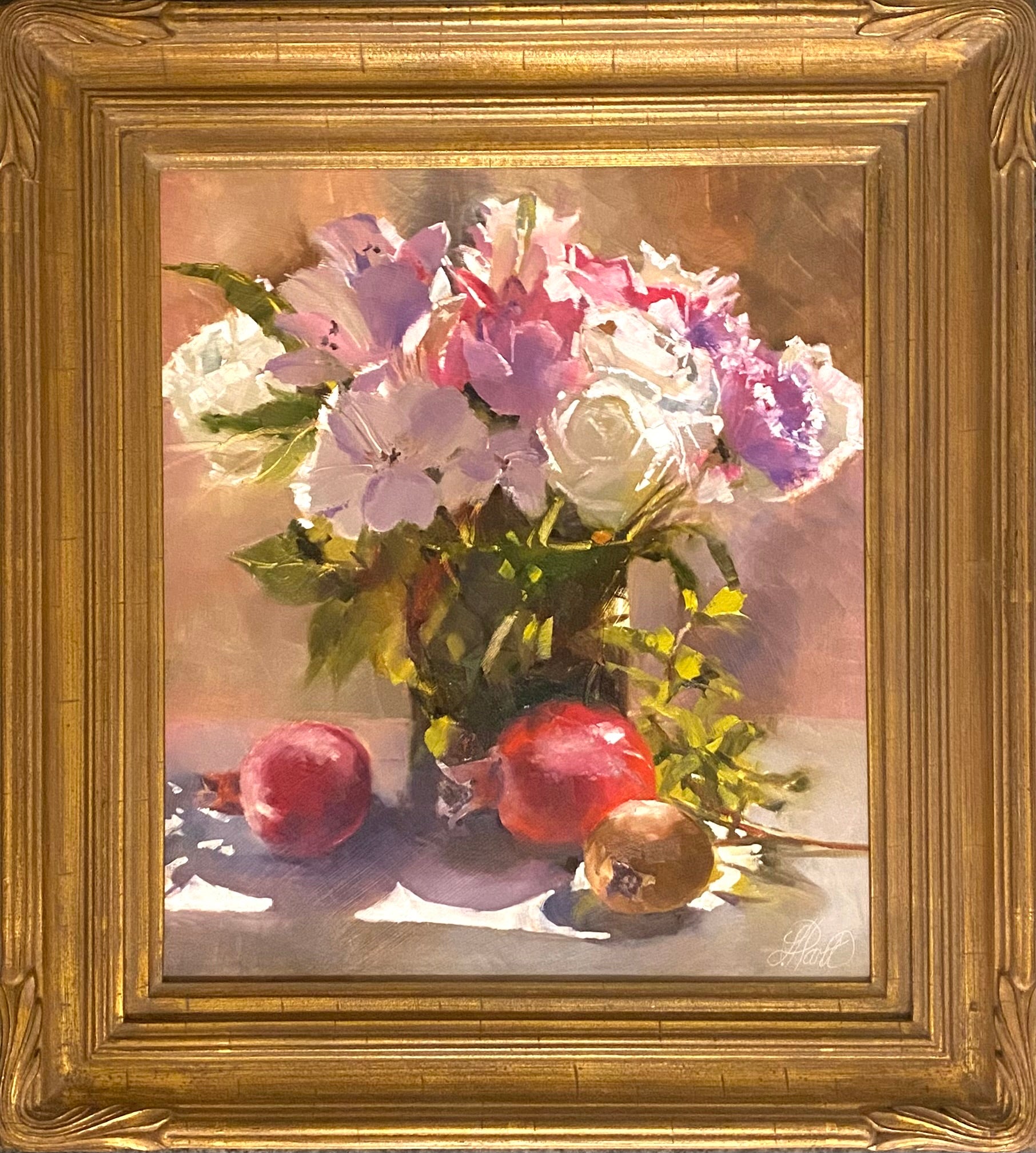 Pomegranates and Flowers