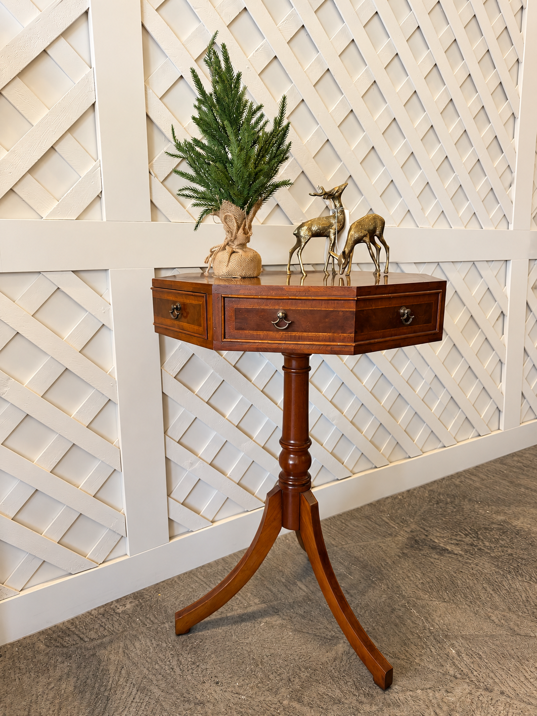 John Widdicomb Octagonal Pedestal Side Table
