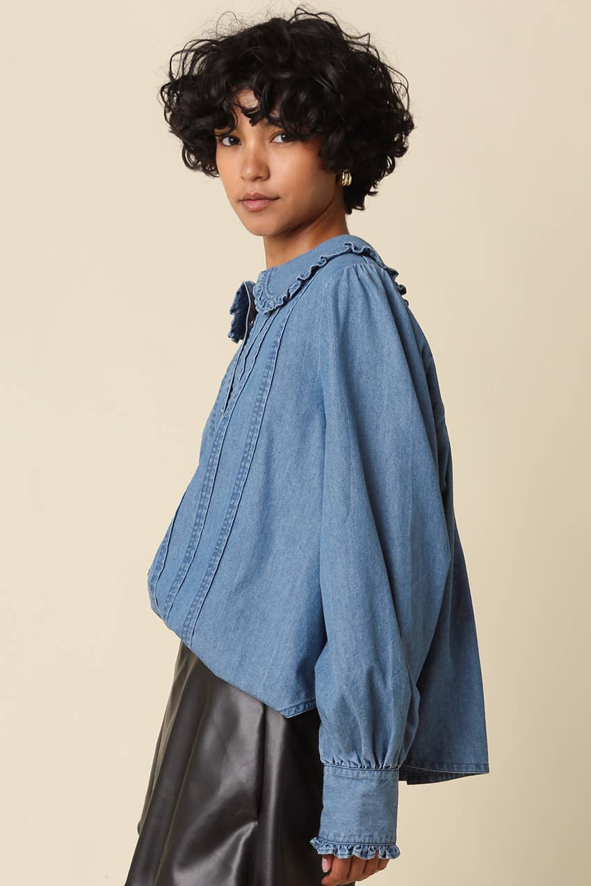 Frida Ruffle Collar Blouse