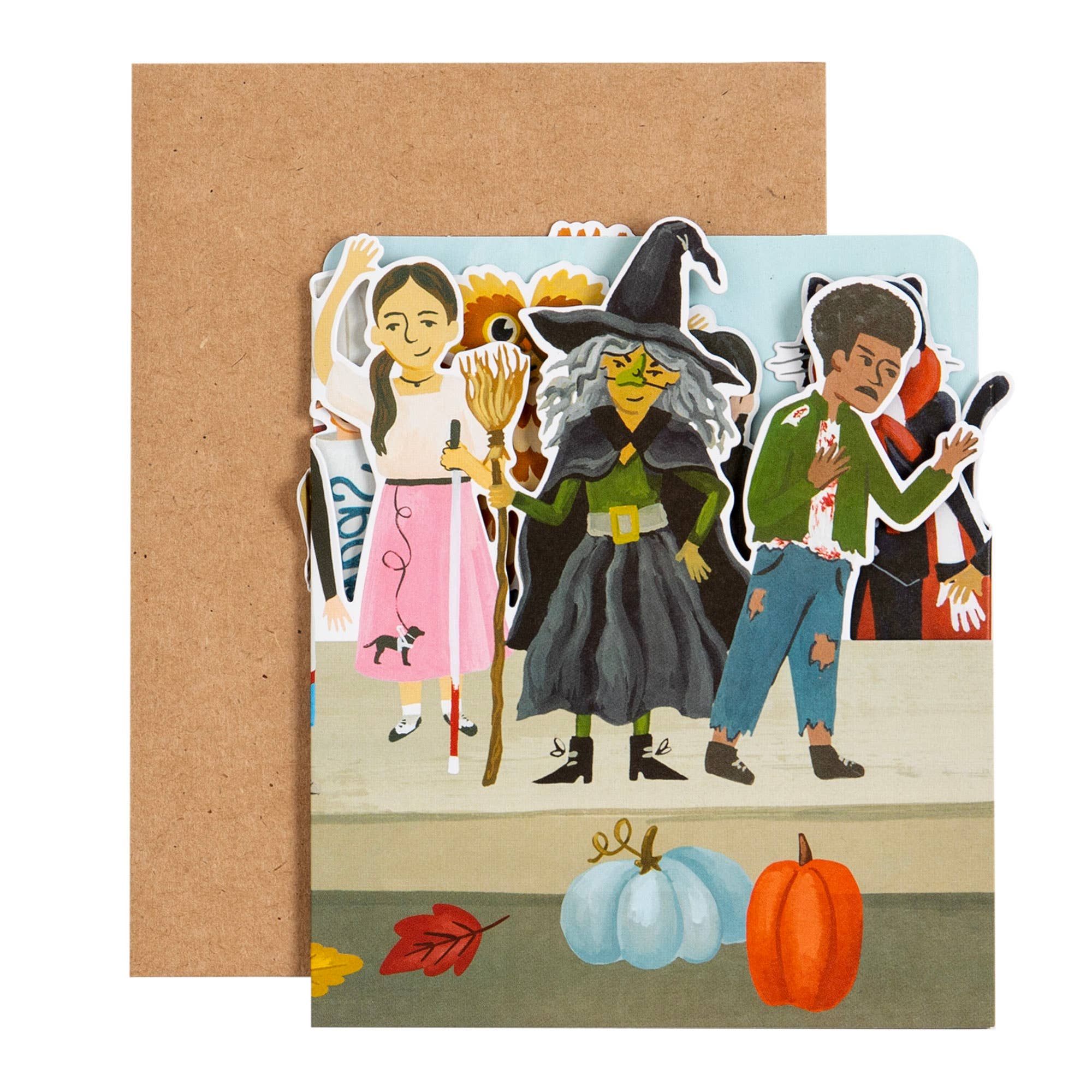 Trick-Or-Treaters Halloween Accordion Greeting Card