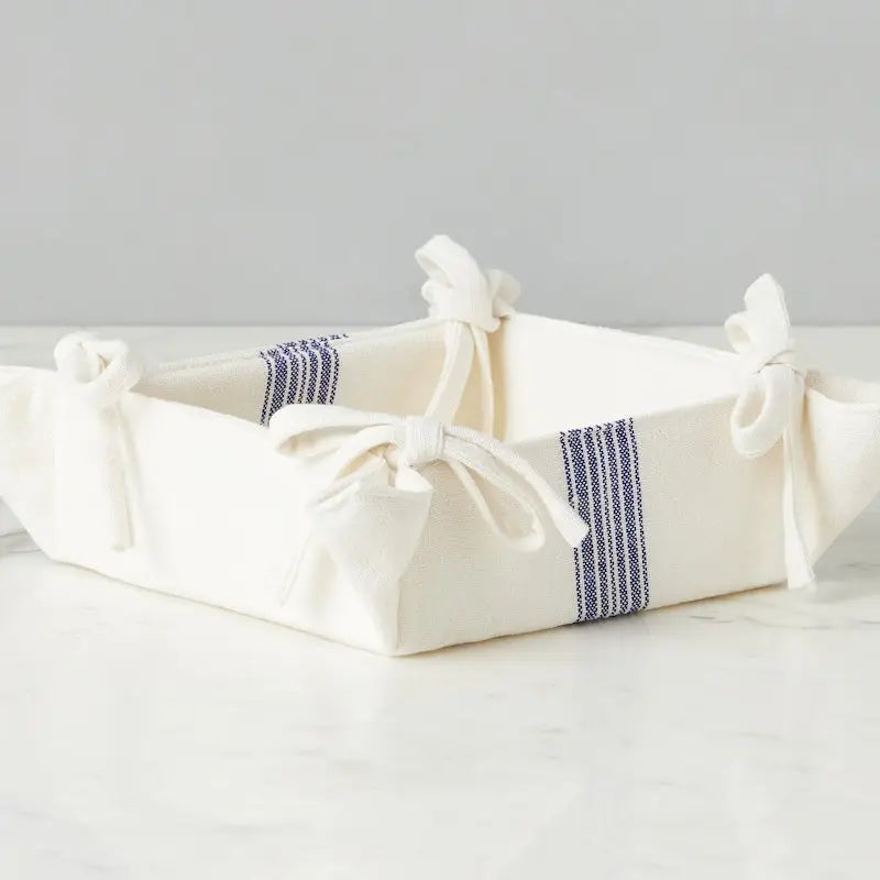 Vintage Navy Blue Stripe Napkin Tray