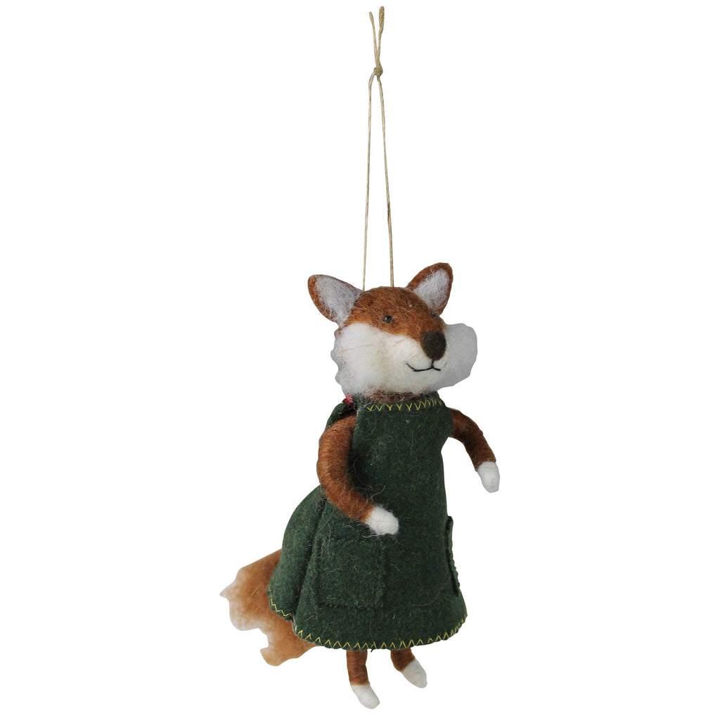 Fox in Coat Ornament, Felt