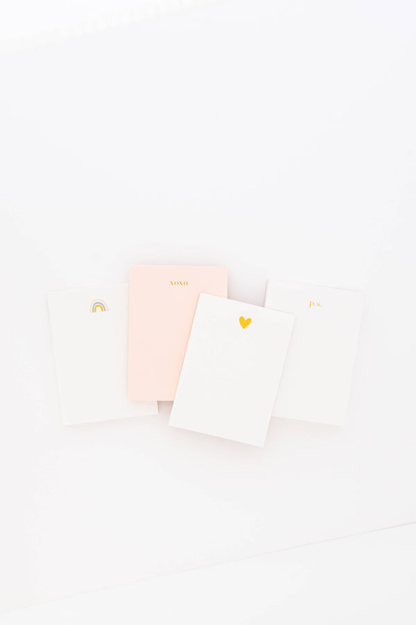 Mini Notepad, Gold Heart