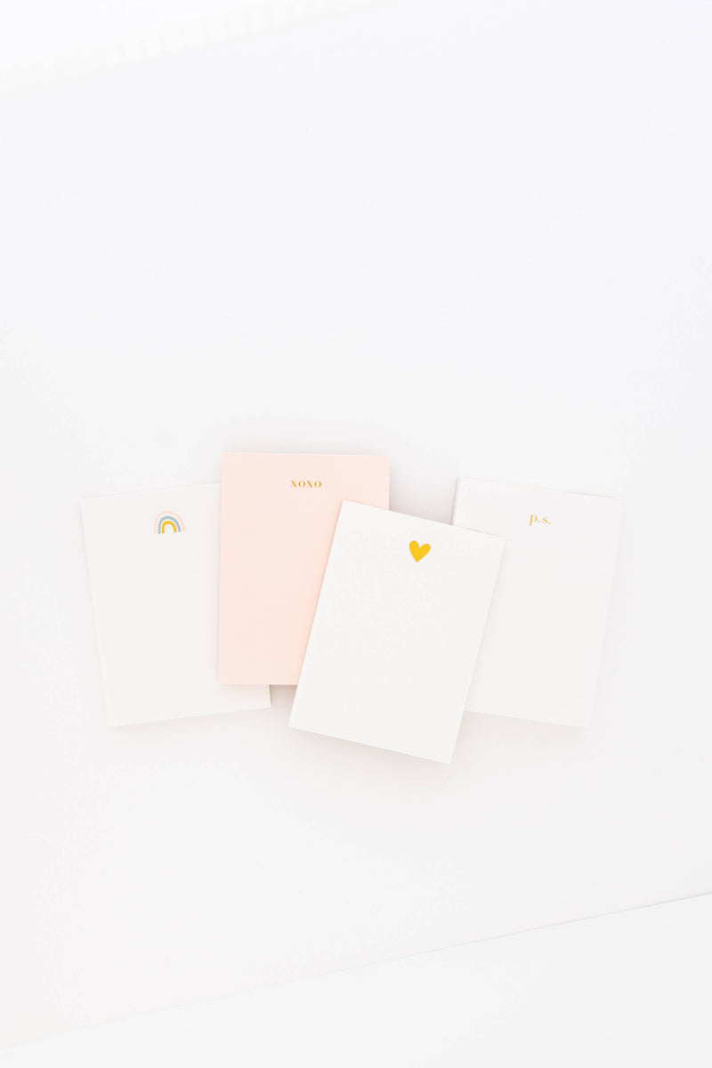 Mini Notepad, Gold Heart