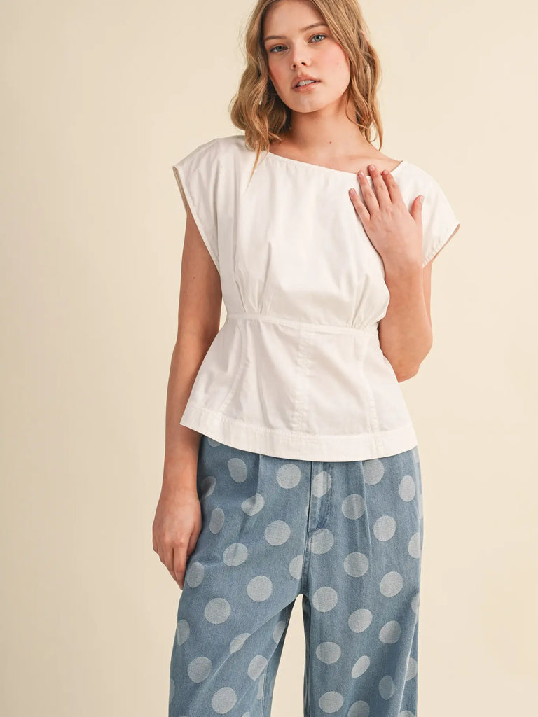 Boat Neck Peplum Top
