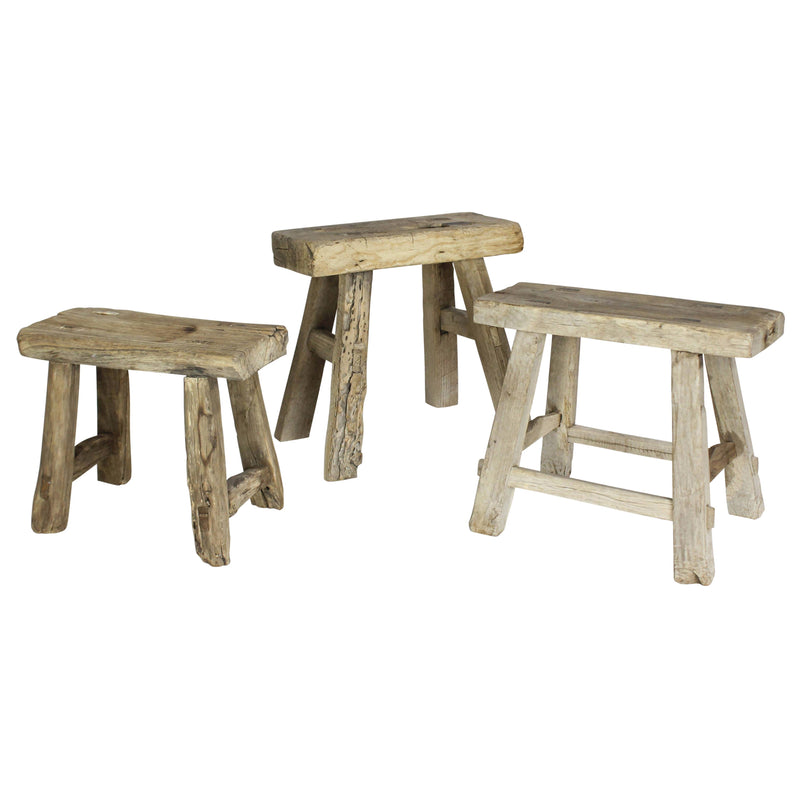 Hokkaido Foot Stool, Elm Wood