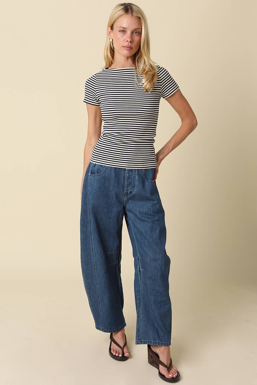 Kate Striped Fitted Top
