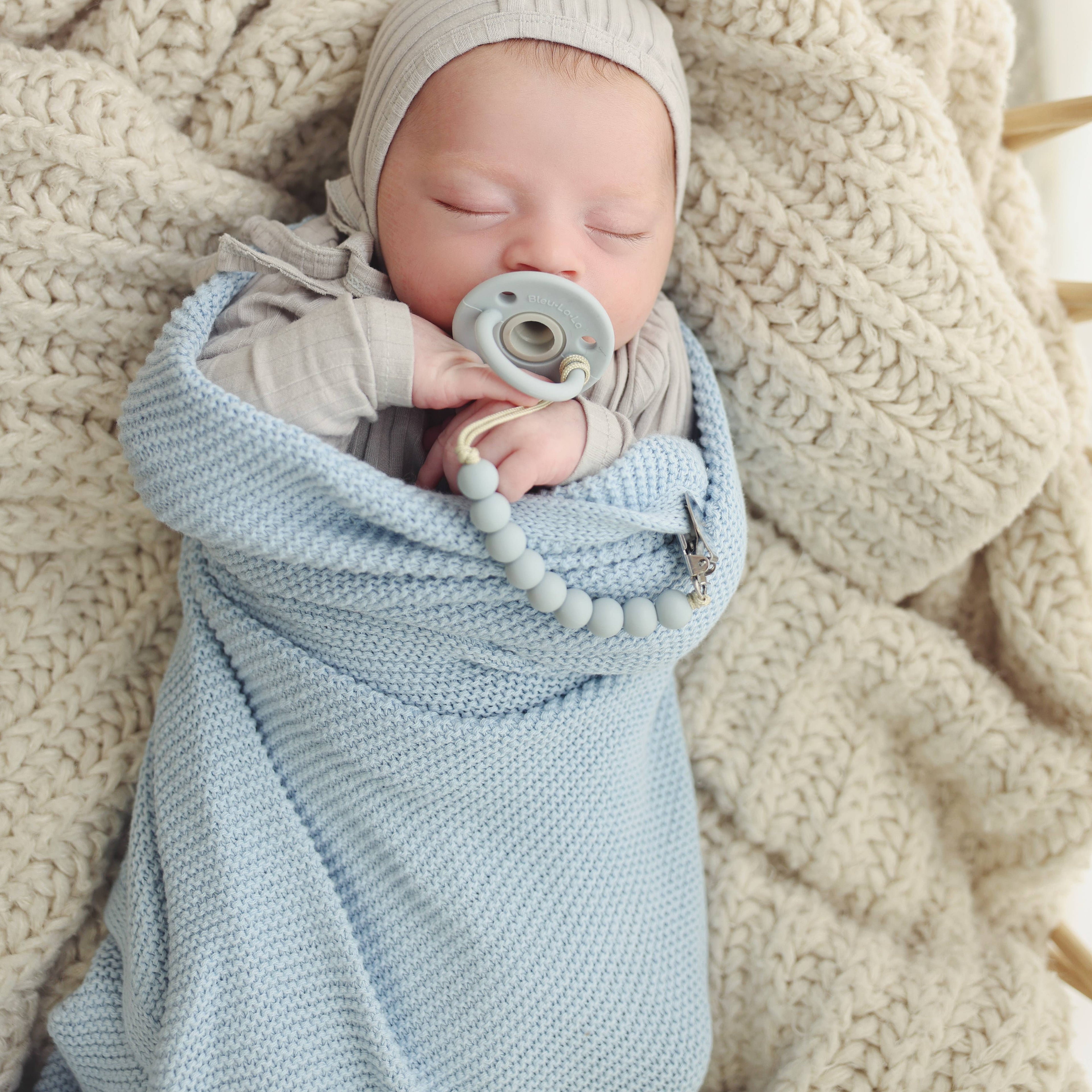 Heritage Knit Swaddle Baby Blanket