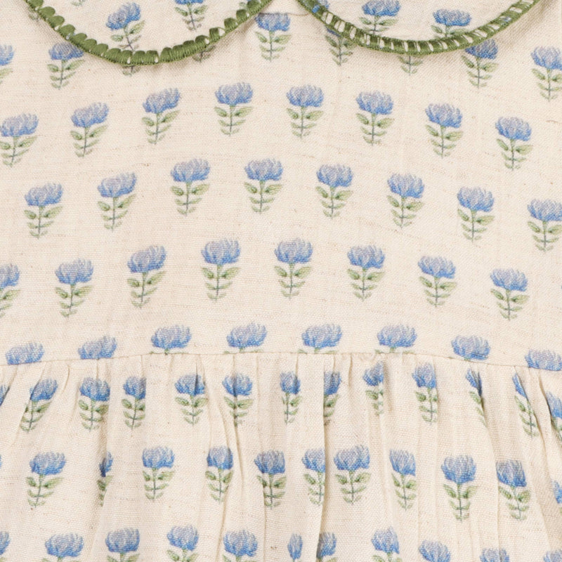 Harper Peter Pan Collar Floral Baby Flare Dress + Bloomer