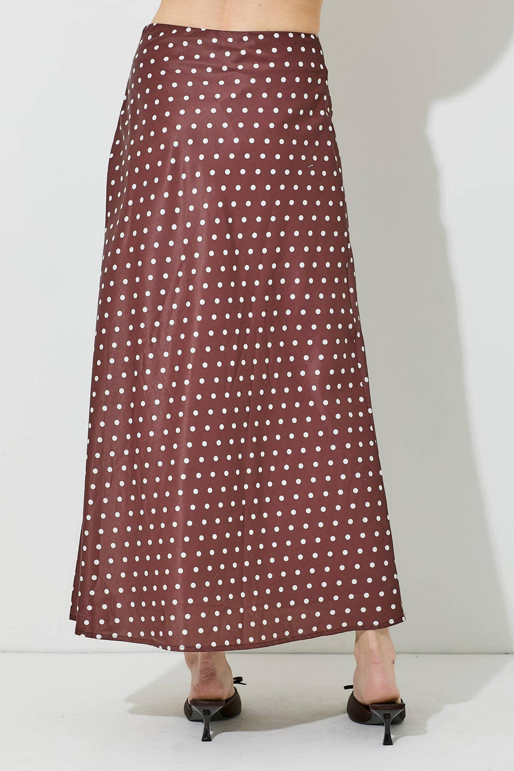 Polka Dot Print Midi Skirt