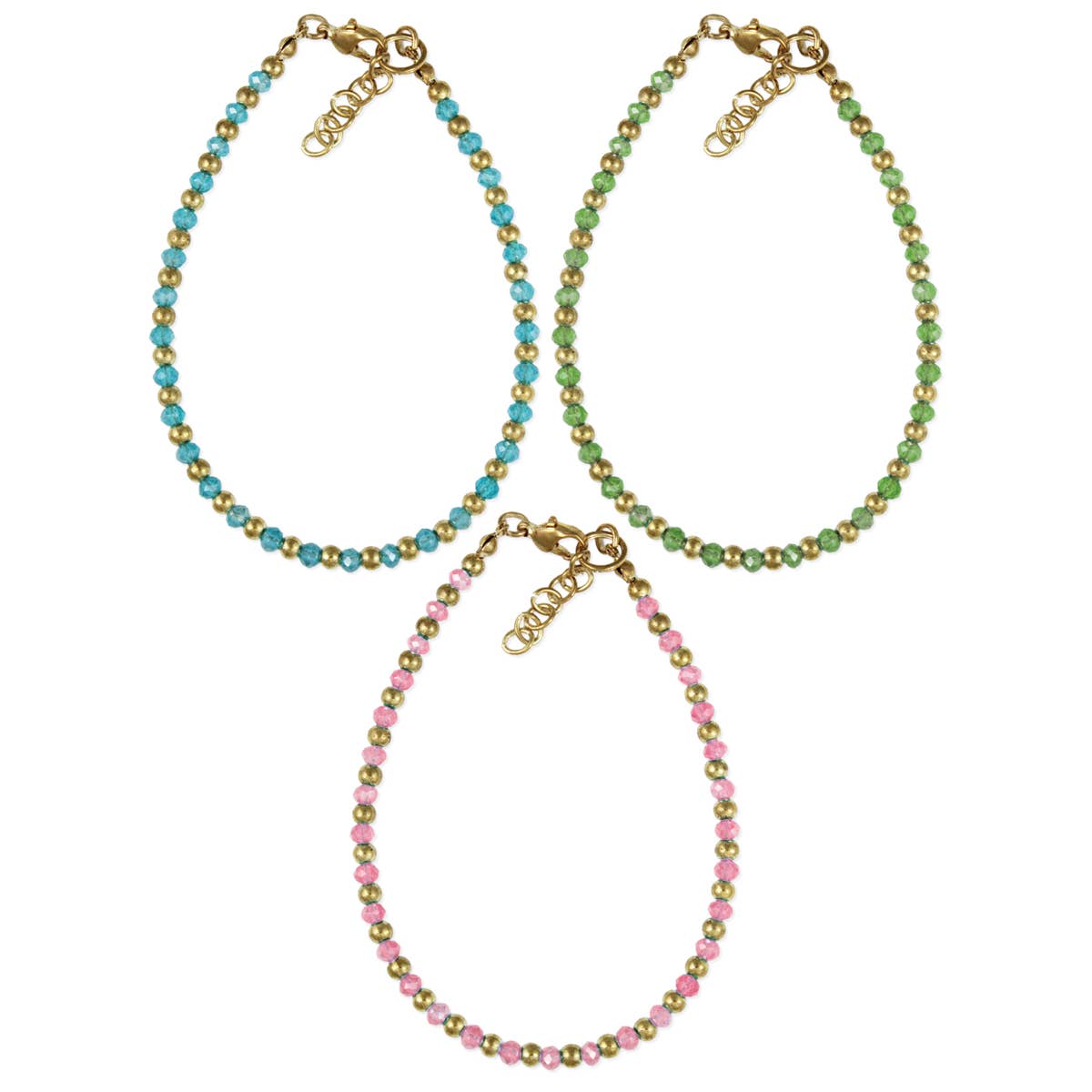 Gold Bead Facet Strand Anklet