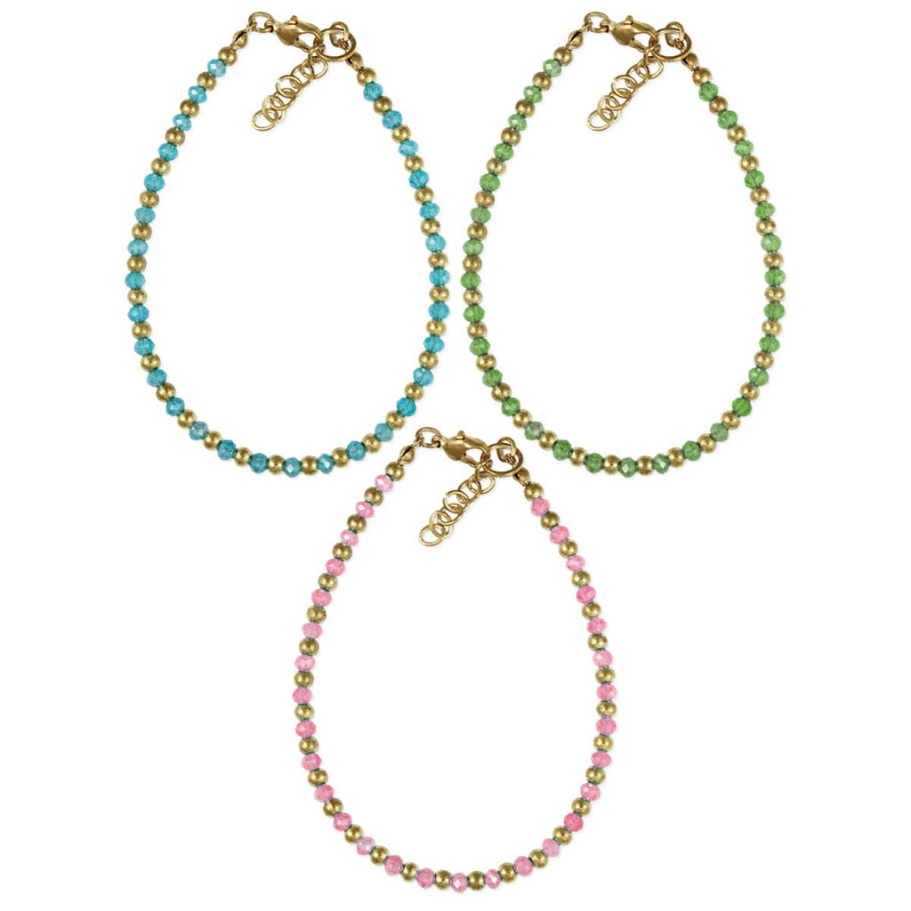 Gold Bead Facet Strand Anklet