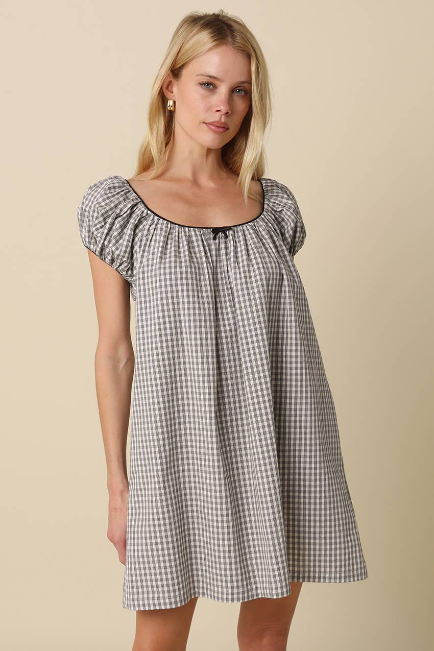 Anya Gingham Babydoll Dress