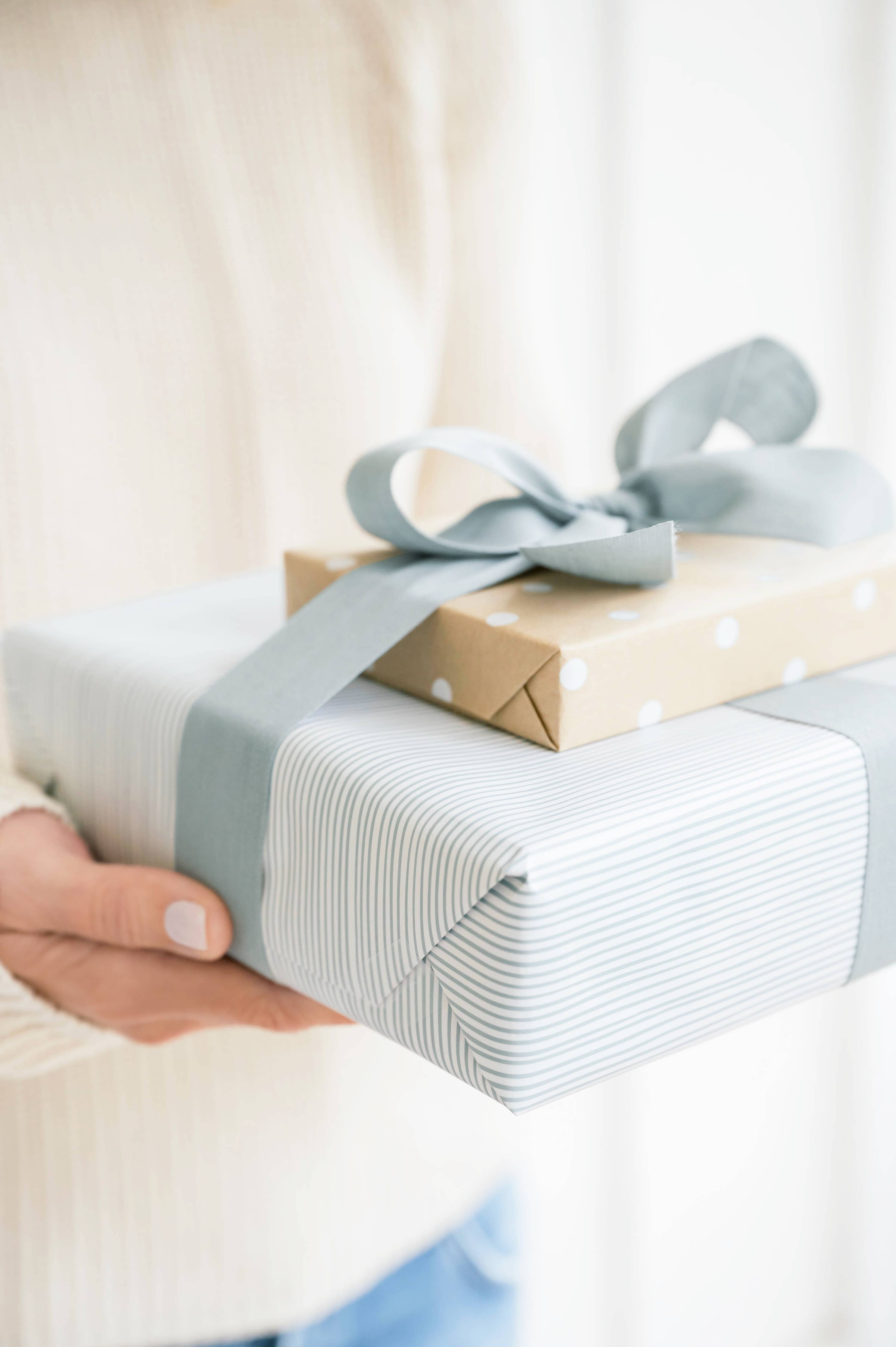 Blue Painted Stripe, Wrapping Paper Roll