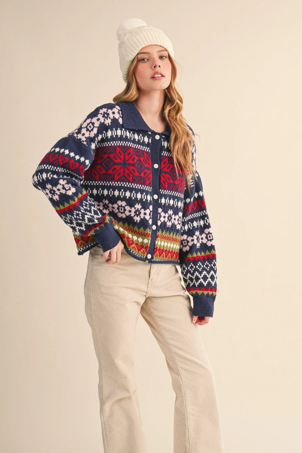 Fair Isle Sweater Cardigan