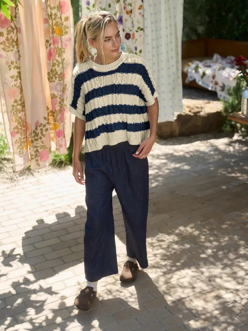 Stripe Cable Knit Sweater
