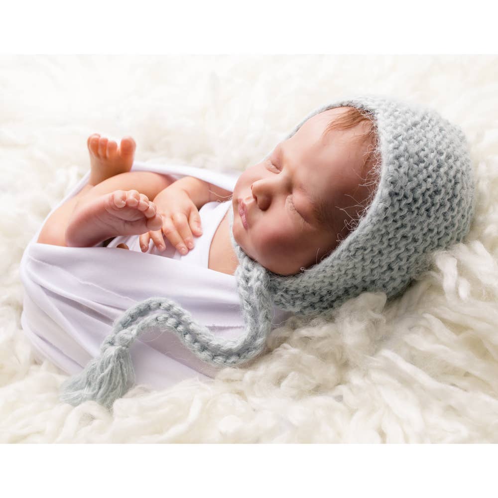 Newborn Angora Knit Bonnet