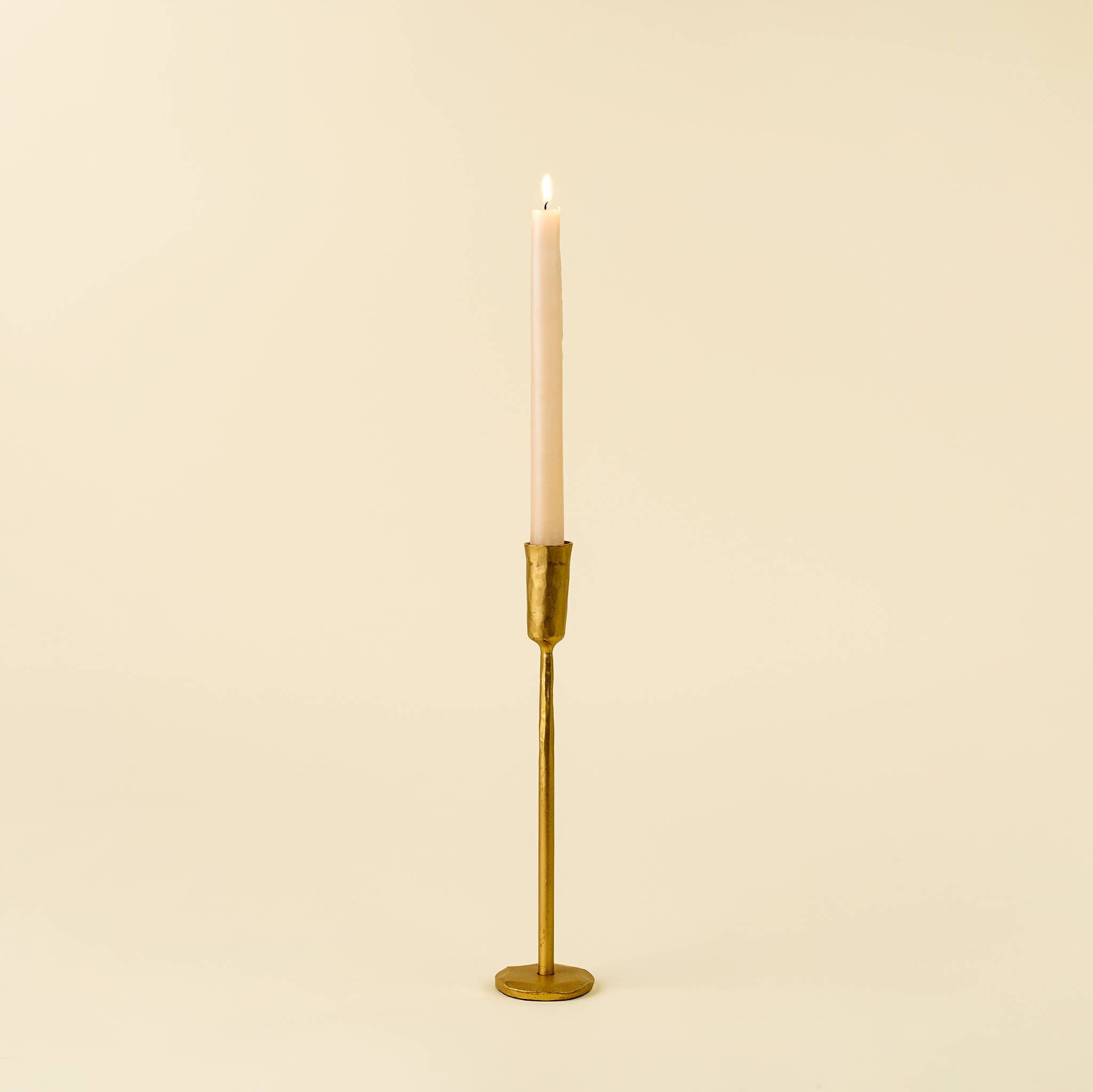 Luna Forged Candlestick (Medium Gold)