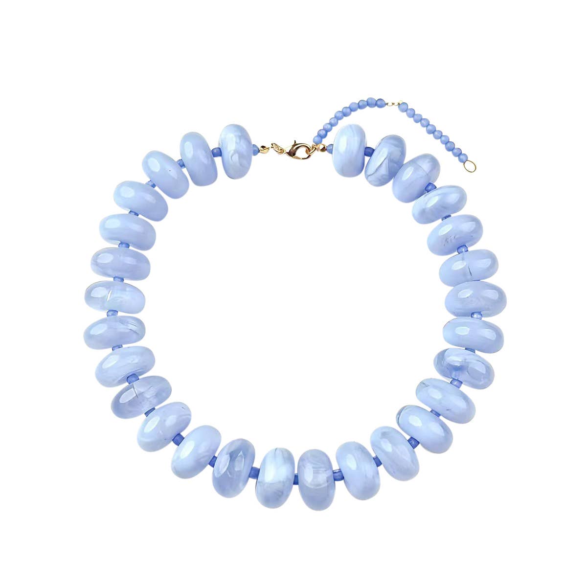 Bailey Light Blue Chunky Beaded Necklace