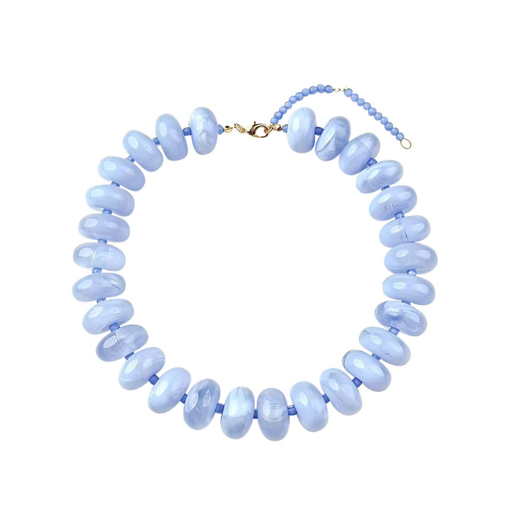 Bailey Light Blue Chunky Beaded Necklace