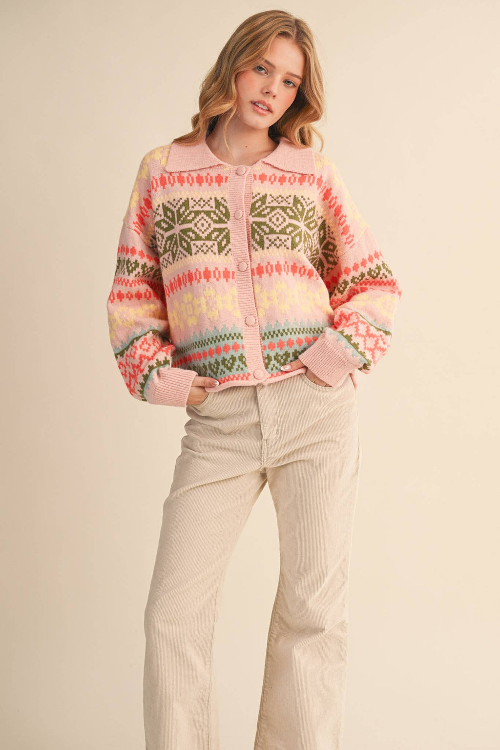 Fair Isle Sweater Cardigan