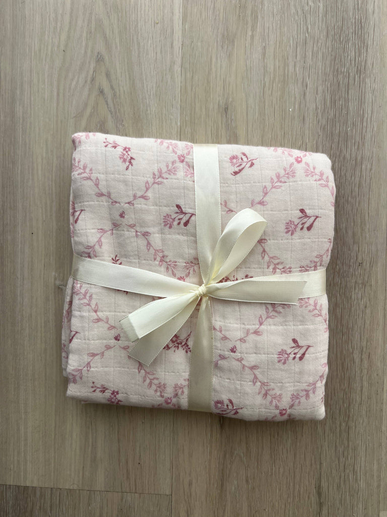 Mauve Lattice Muslin Blanket